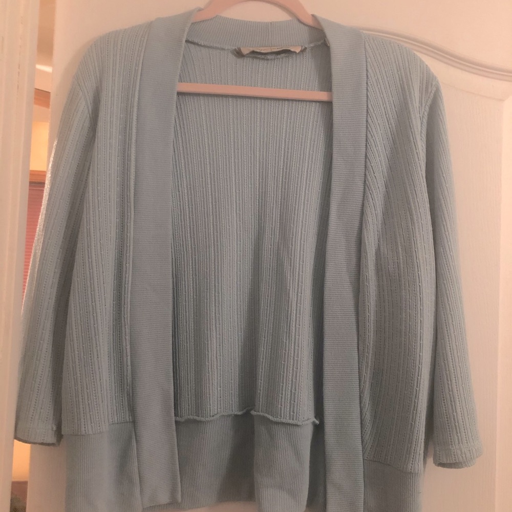14/16 Light blue 3/4 sleeve cardigan